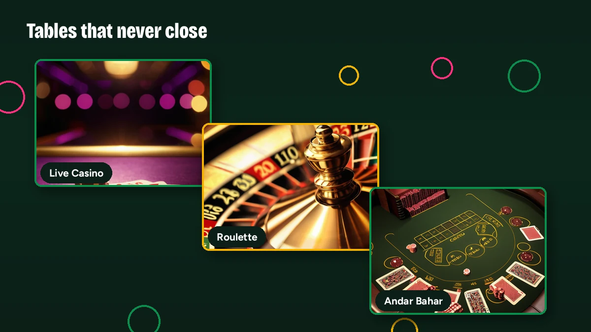 Round-the-clock FairPlay 24 tables — Live Casino, Roulette and Andar Bahar